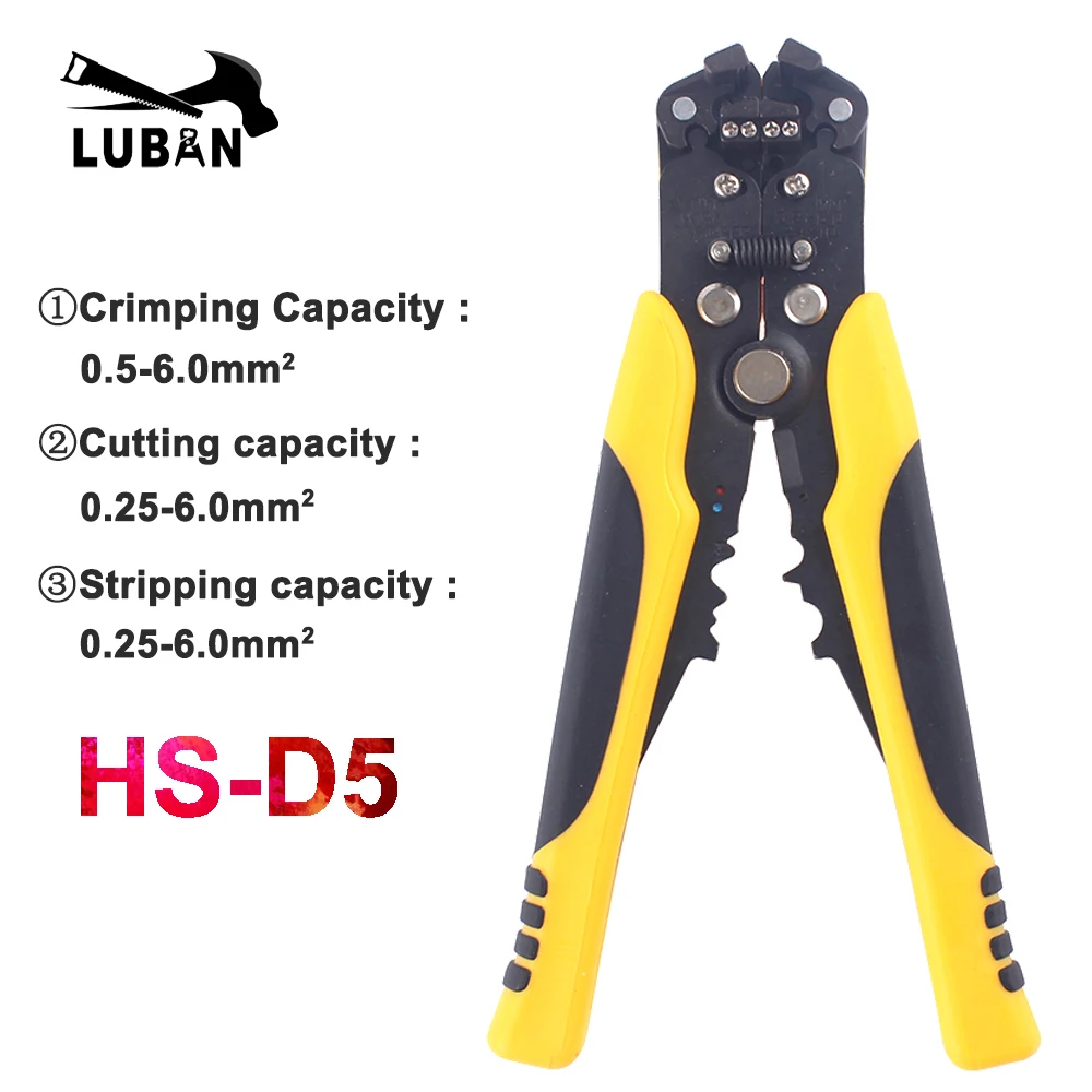 Đa Năng Tự Động Cáp Dây Vũ Nữ Thoát Y Kìm Tự Điều Chỉnh Crimper Nhà Ga Dụng Cụ HS-D4 D5 Dây Dao Cắt Đa Năng Màu Vàng