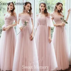 Custom Made Long Dusty Green Pink Bridesmaid Dresses Bride Guest Wedding Party Dress Prom Graduation Robes Fashion Women Vestido