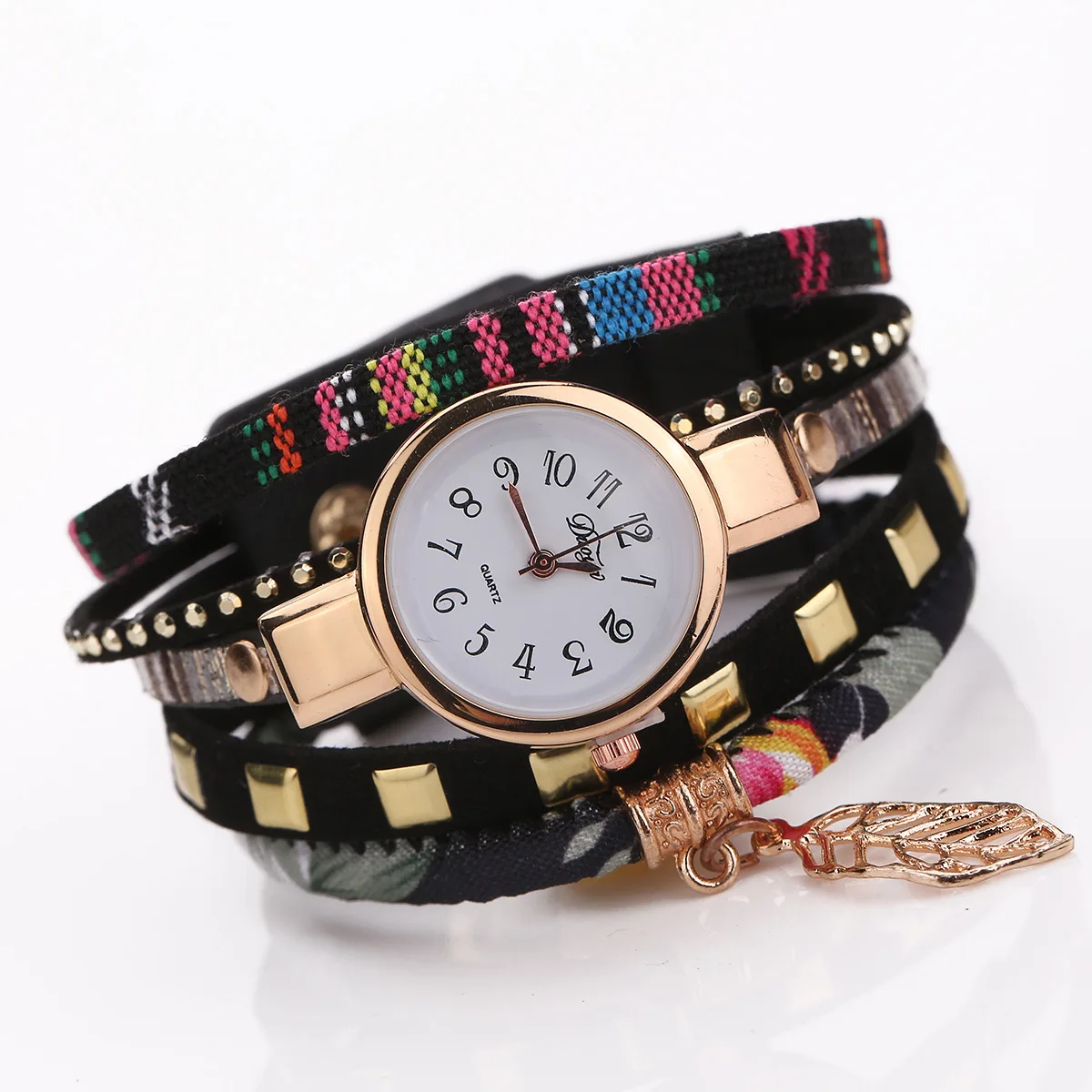 Quartz Horloges Mooie Casual Elegante Weave Horloges Meisjes Polshorloge Voor Vrouwen Dame Kerstversiering Decoratieve Bril