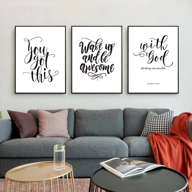 

Minimalist English Quote Artistic Photo for Home Decoration Inspirational Speech Wall Art Canvas Picture for Living Room Bedroom