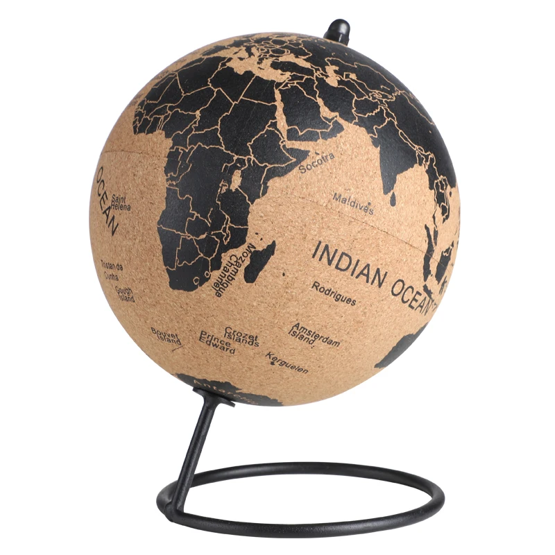 Sughero di Legno Tellurion Globo Marmo Mappe Globi Home Office Decorazione Mappa Del Mondo Gonfiabile Formazione Geografia Mappa Palloncino Regalo