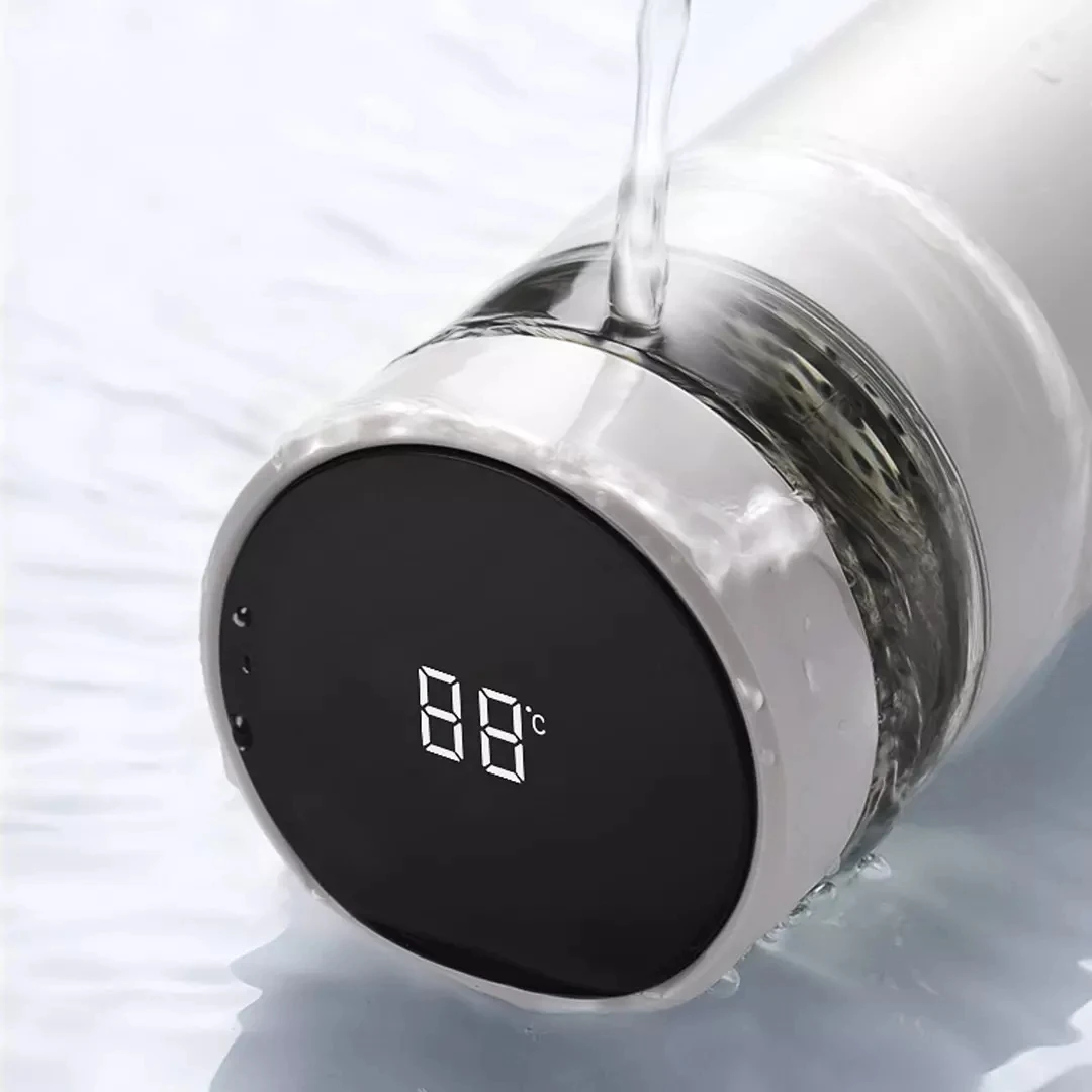 Youpin QUANGE كوب عازل للشاي الذكي H8133 لمسة واحدة لإظهار درجة الحرارة 316 فصل الشاي من الفولاذ المقاوم للصدأ يحافظ على البرد والساخن