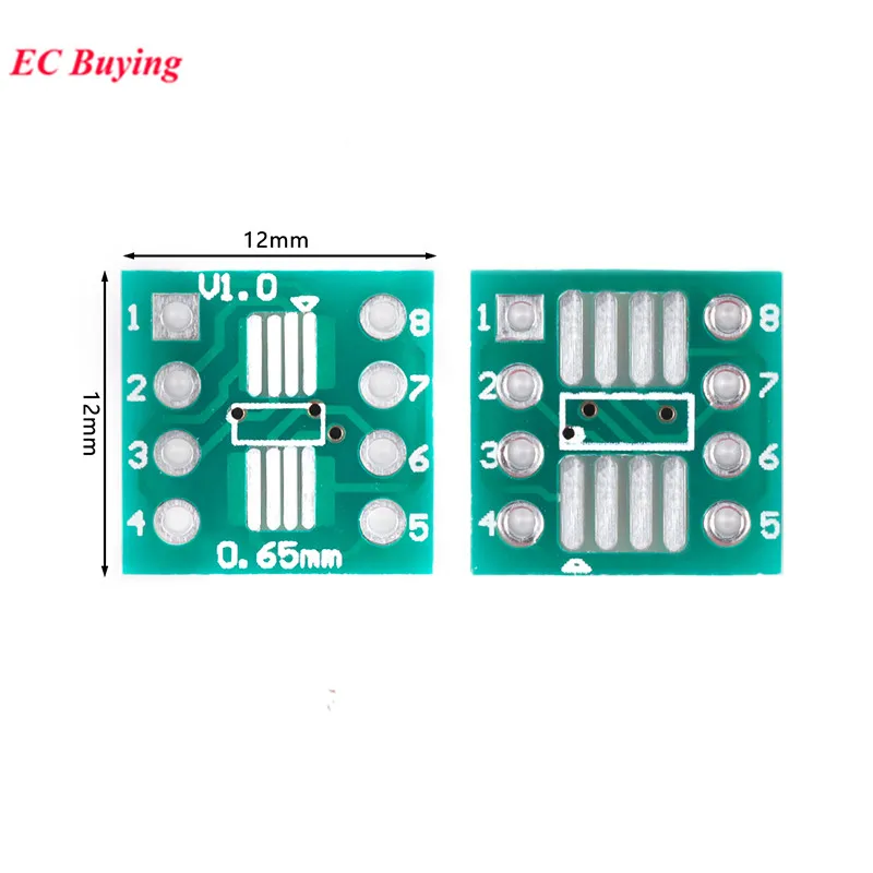 50pcs/5pc SMD to DIP Pin Adapter TSSOP8 SSOP8 SOP8 to DIP8 PCB SOP-8 SOP Transfer Board IC Test Plate 2.54mm 0.65mm 1.27mm Pitch