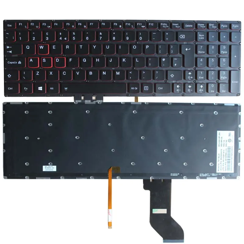 

NEW for Lenovo IdeaPad Y700 Y700-15ISK Y700-17ISK Backlit laptop Keyboard UK Without frame