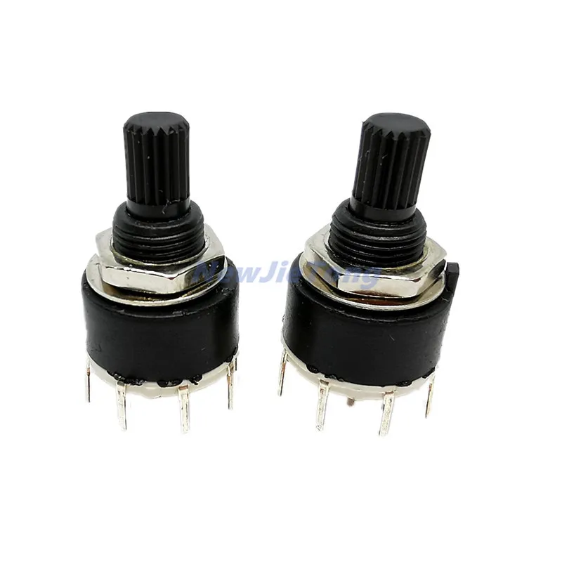 2pcs SR16 Plastic 16MM Rotary Band switch 1 Pole 5 6 8 Position Band Switch Handle Length 15MM Axis