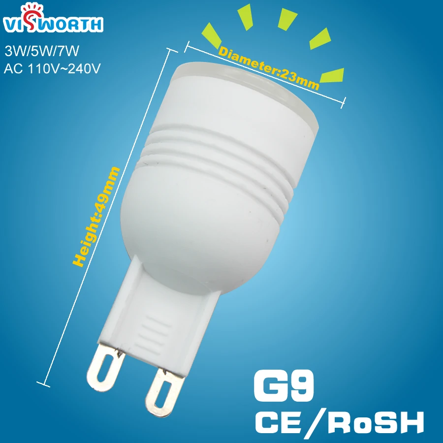 

G9 Led Light 3W 5W 7W LED Bulb AC 110V 220V 240V Ceramic Body Led lamp small light Spotlight Warm White Cold White SMD3014 24PCS