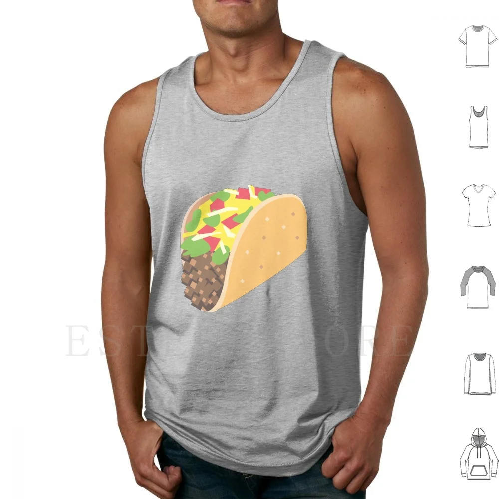 Camisetas sin mangas Big Taco, chaleco sin mangas, lindo, divertido, gráfico sarcástico, diseño Simple, sonrisa, broma, alegría, comida mexicana de México, delicioso