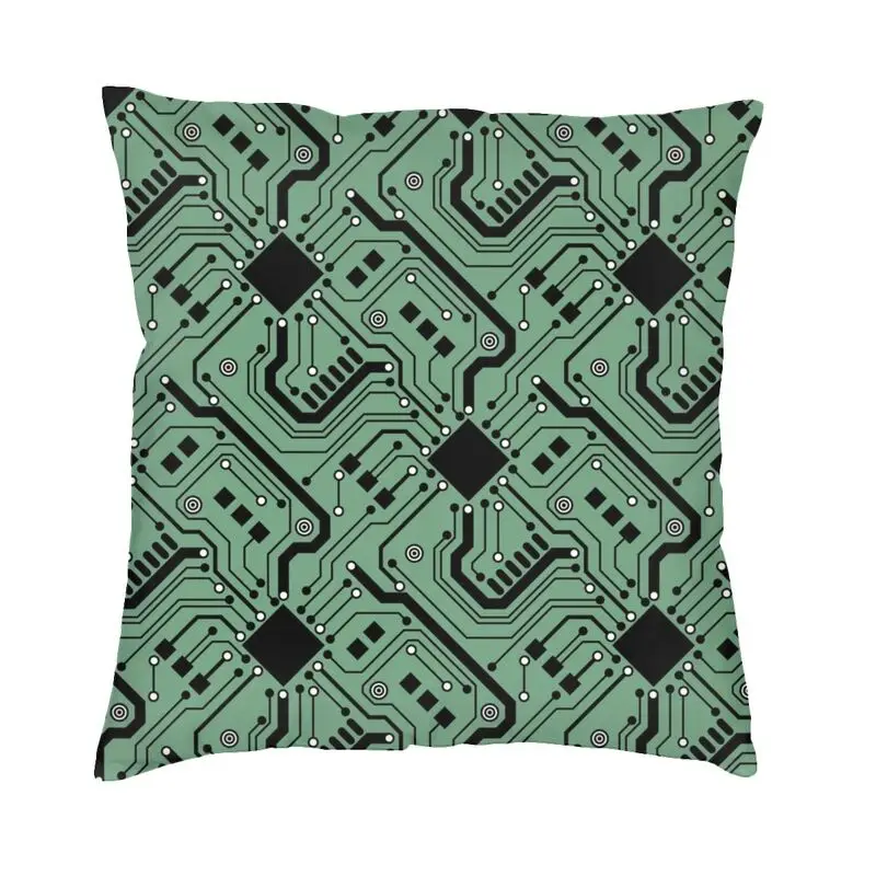 Circuit Board Cushion Cover 45x45cm Home Decorative 3D Print Computer Motherboard Programmer Tech Throw Pillow for Sofa Two Side