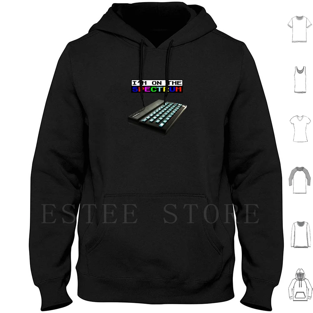 Estoy en el espectro! Sudaderas con capucha de manga larga Zx Spectrum Spectrum Spectrum 48k 16k Retro Computer Retro Vintage Autismo