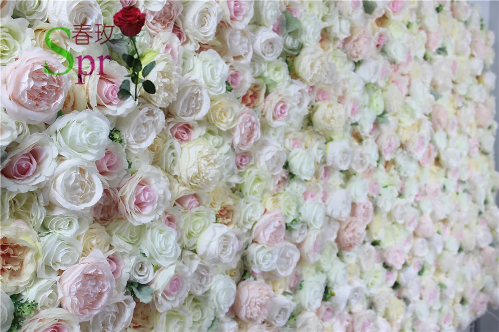 SPR Great Price Silk Peony Flower Heads Flower Wall Decoration Backdrop Artificial flower wall panel