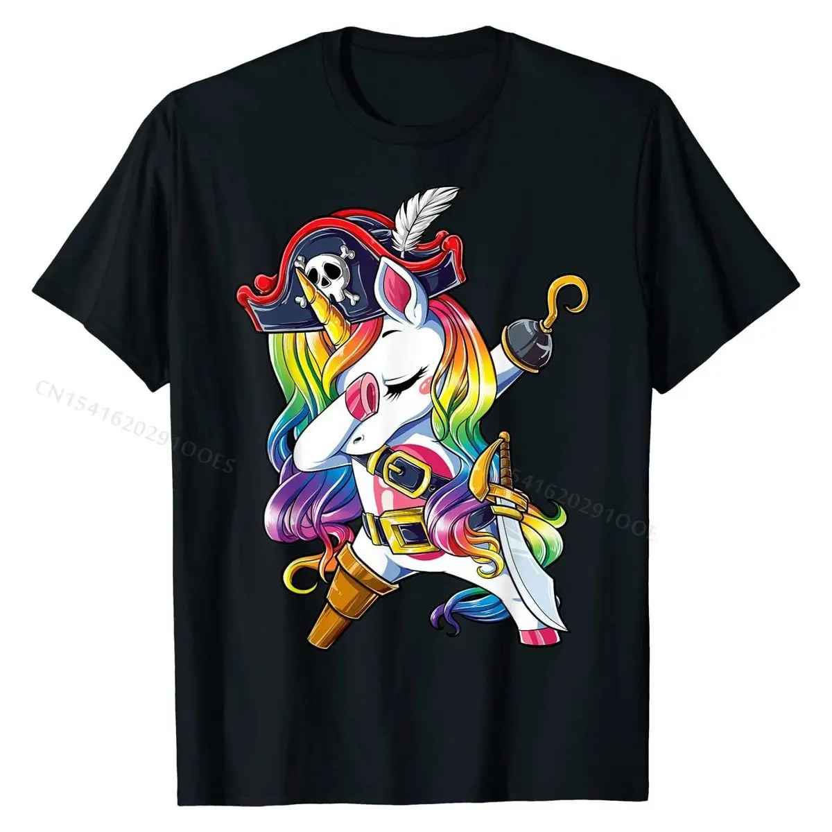 

Dabbing Unicorn Pirate Roger Costume Kids Girls Boys T-Shirt Tops Shirt Cute Printed On Cotton Men's T Shirt