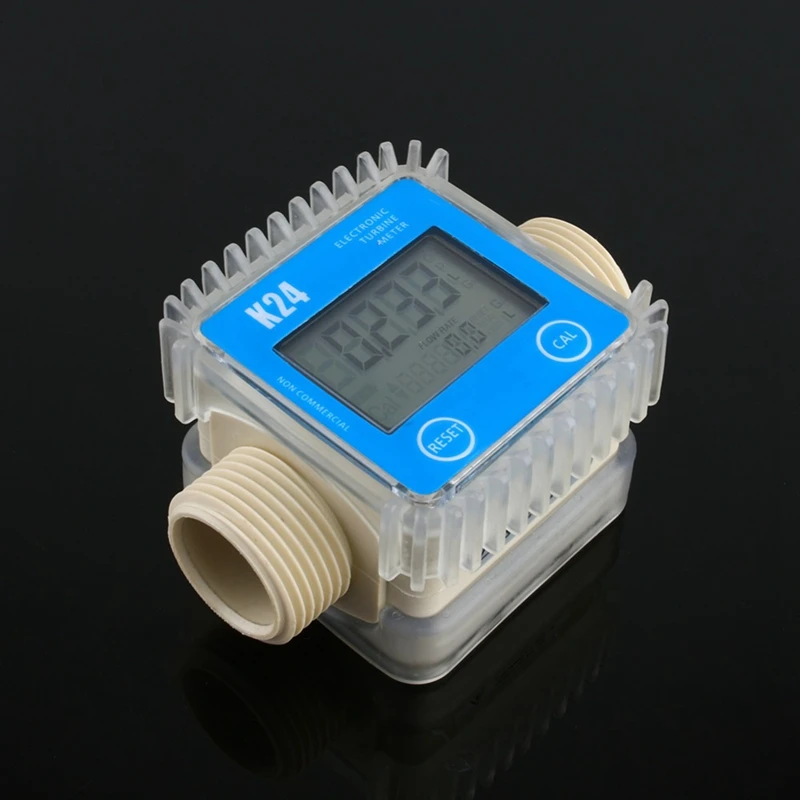 1 Pcs K24 Lcd Turbine Digital Fuel Flow Meter Widely Used For Chemicals Water