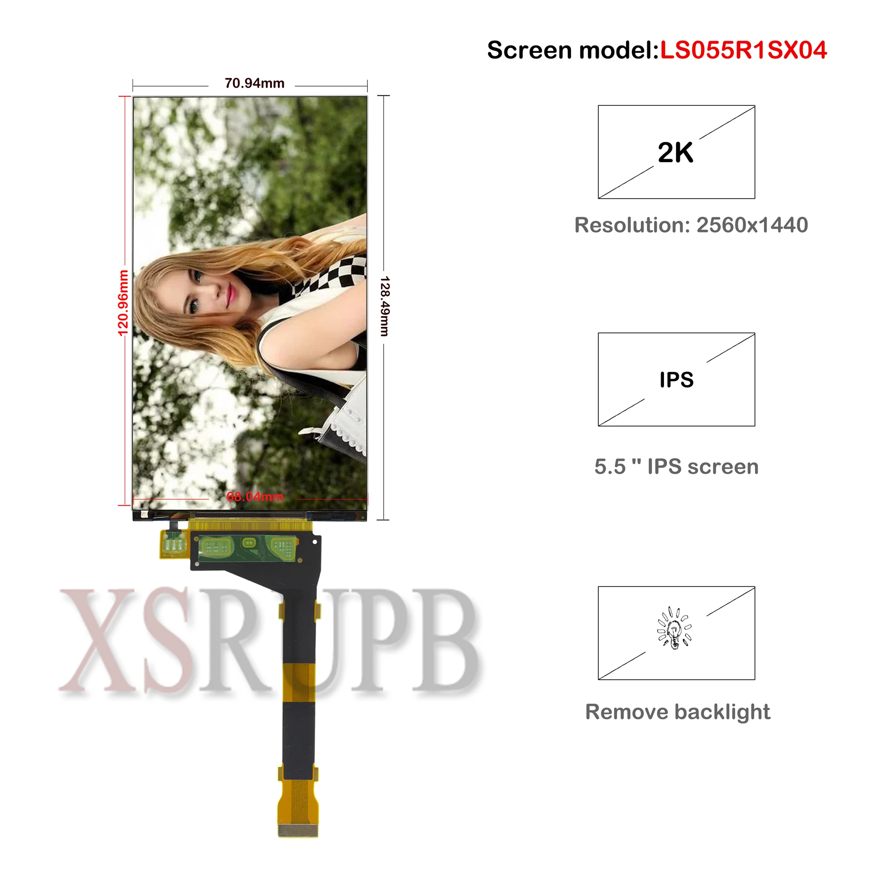 LS055R1SX04 FOR Sharp 5.5 inch 2K screen 1440*2560 HD LCD screen mobile phone VR screen with cover