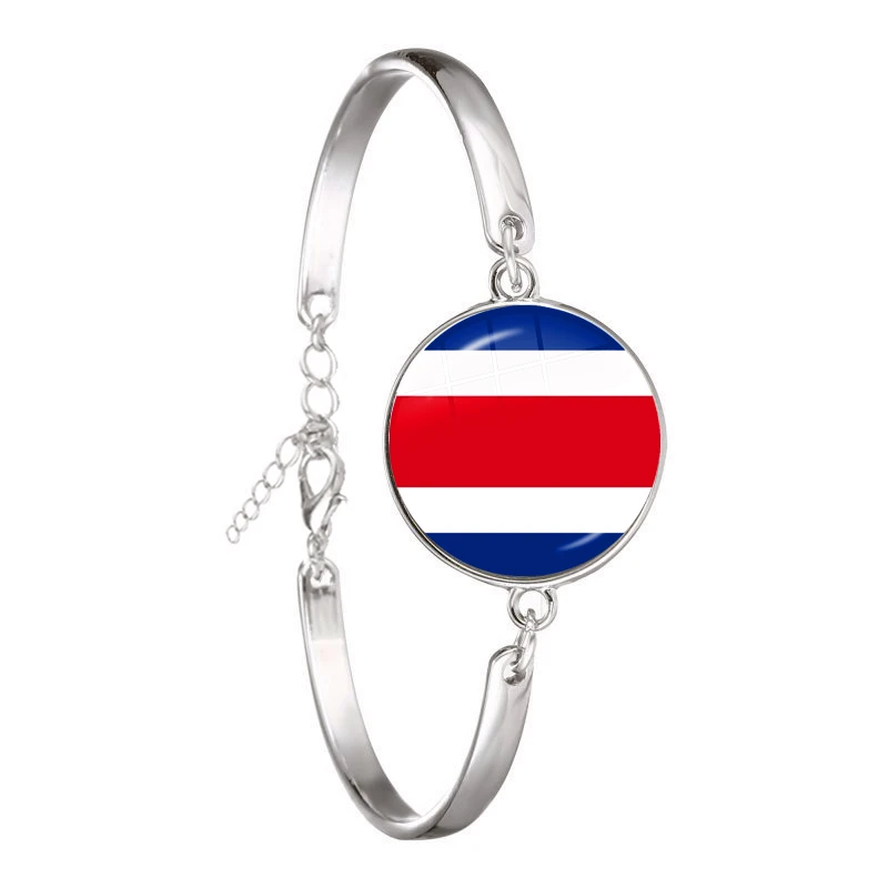 Guatemala,Bahamas,Cuba,Costa Rica,The Federation of Saint Kitts and Nevis,Antigua and Barbuda National Flag Glass Chain Bracelet