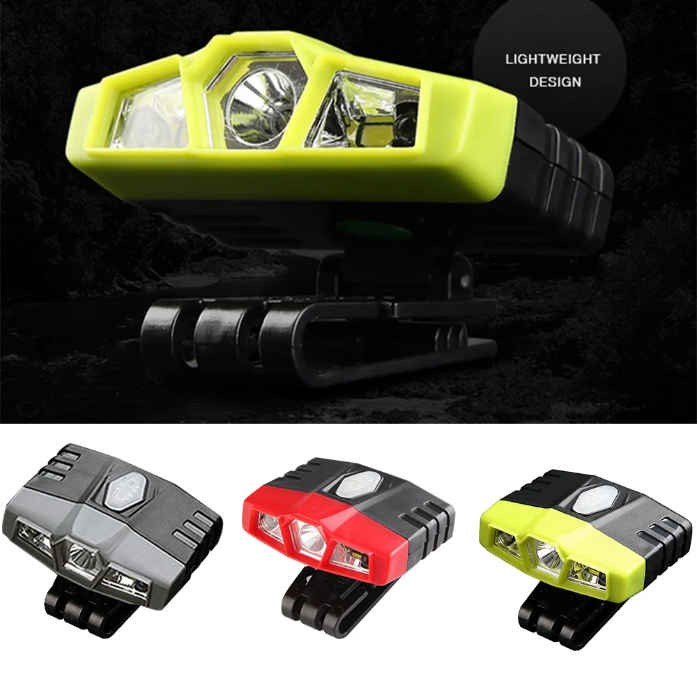 Ultralight and Compact Fishing Hat Light, 3-LED Headlamp, Rotatable Cap, Visor Light, Hands-Free