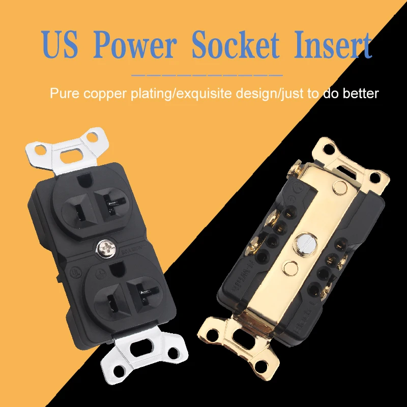 Occ ródio-chapeado/banhado a ouro eua power plug 20a febre tomada de parede de alta fidelidade filtro de energia de áudio 86 soquete de caixa inferior