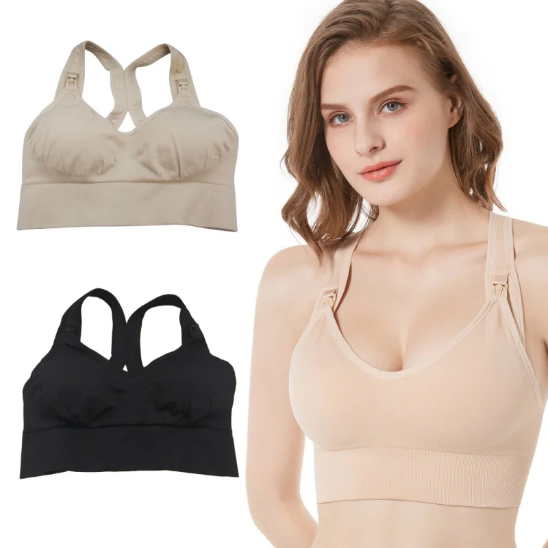 Women Pre-opening Breastfeeding Push Up Bra Women Fitness Gym Active Bra Hollow Breathable Sports Bra