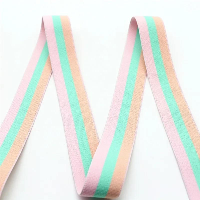 5m Striped Elastic Band 25mm Color Flat Elastic Rope Elastic Trousers Waistband Craft Supplies Clothing Sewing Accessories