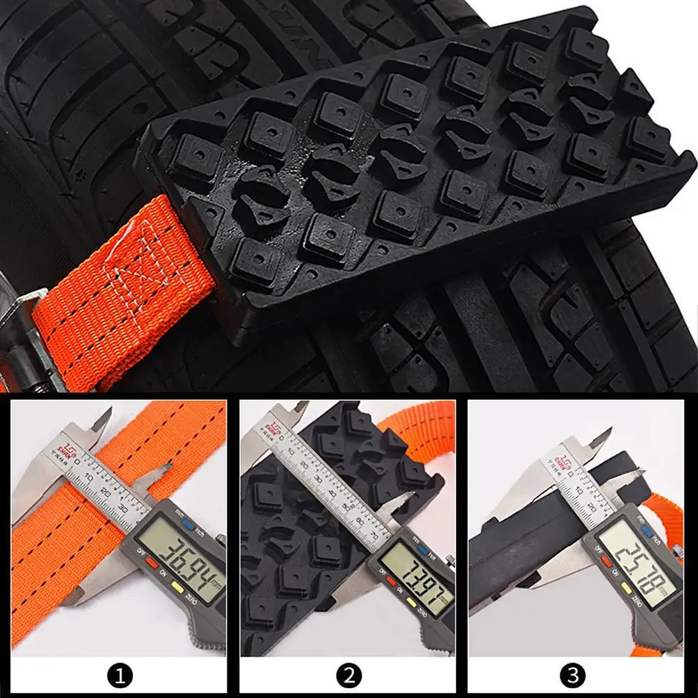 1pcs Tire Chain Straps PU Anti-Skid Car Tire Traction Blocks With Bag Emergency Mud Sand for SNOW Mud Ice I4K3