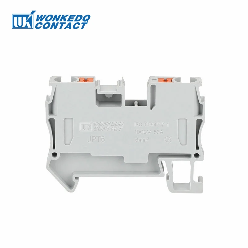 PT4 Din Rail Terminals Push-in Terminal Block 4mm² Spring Connection Screwless PT-4 Wire Electrical Connector PT 4