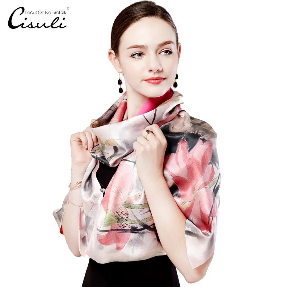 

CIUSLI 100% Natural Silk Scarf Women Luxury Gift for MOM Moda mujer 2019 Echarpe Hiver Femme/Luxe Chusta