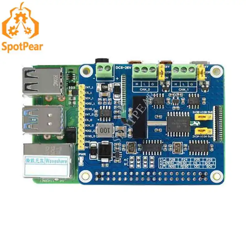 Raspberry Pi 2-Channel Isolated CAN FD Expansion HAT Multi Protections