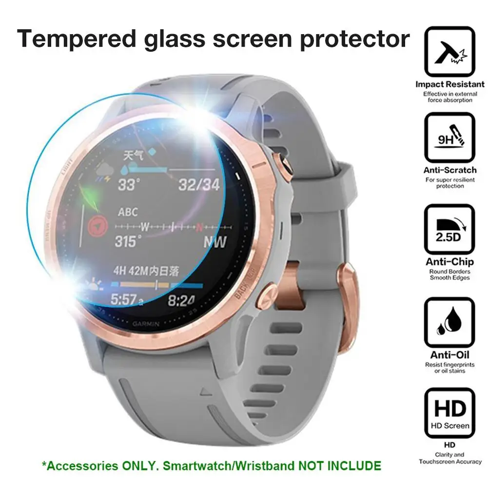 BEFIA 4Pcs 9H Premium Tempered Glass For Garmin Fenix 7 7S 7X 6 6S 6X Pro 5 5s Smart Watch HD Screen Protector Film Accessories