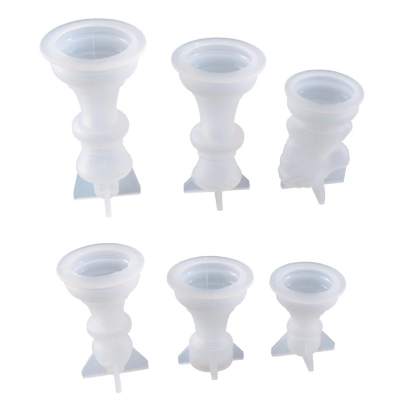 6 Pcs International Chess UV Crystal Mold DIY Craft Chess Pieces Silicone Mould