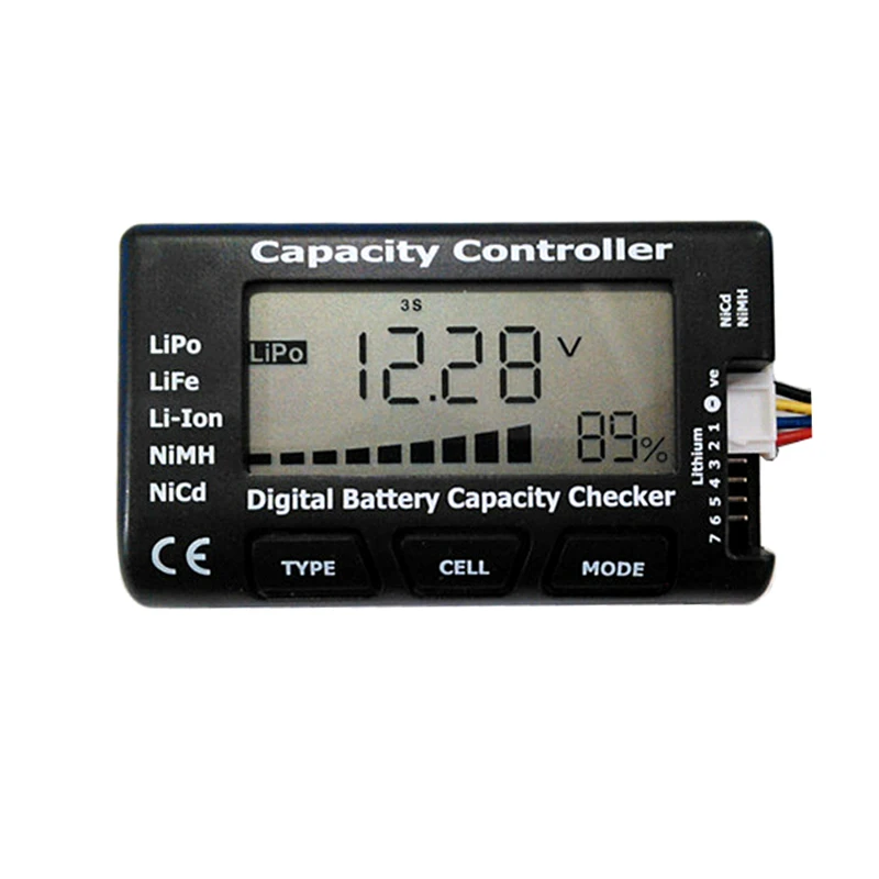 1-7S Battery Function Test Meter Power and Voltage Display LiPo LiFe Li-ion Ni-Cd Battery Checking Diy Battery Pack Detector