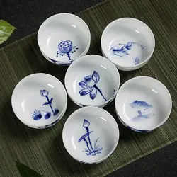 Jingdezhen The Blue and White Porcelain Cup Hand-painted Tea Cup Set Teacup Wholesale Tea Set with Modern