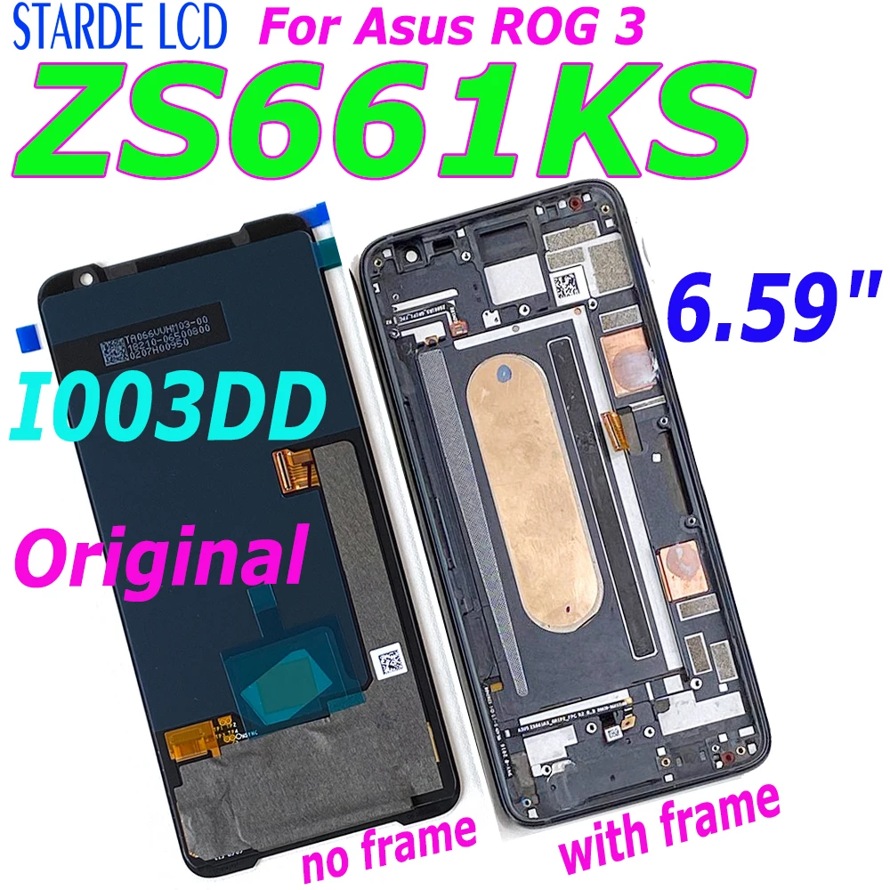 6.59\'\' Original Amoled for Asus ROG 3 ZS661KS LCD Display Touch Screen Digitizer For Asus ZS661KS ROG Phone 3 Strix I003DD LCD