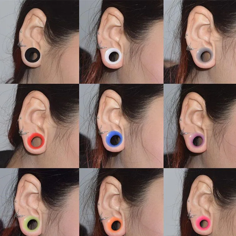 1Pair Silicone Ear Gauges Plugs And Tunnels Star Dilataciones Oreja Piercing Ear Spirals Plug Expander Stretcher Piercing Orelha