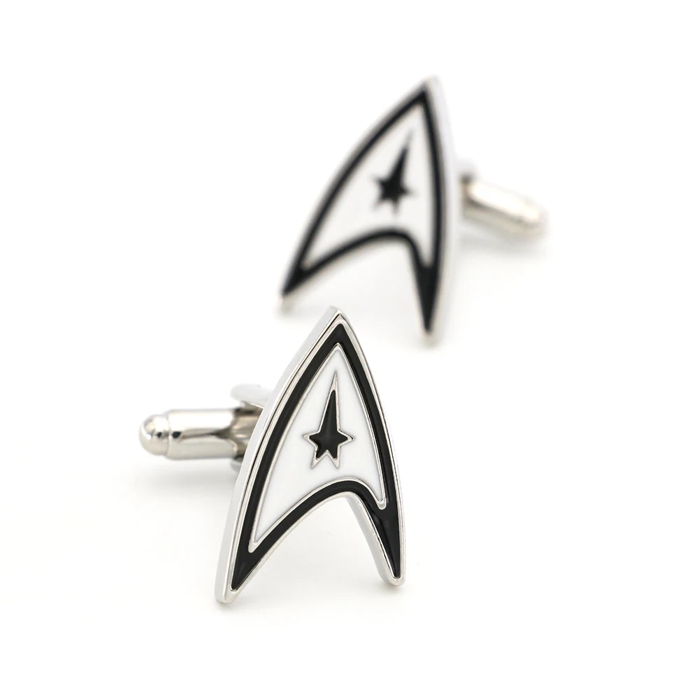 Gemelos de estrella para hombre, Material de latón de calidad, Color blanco, diseño de película de dibujos animados, venta al por mayor y al por menor