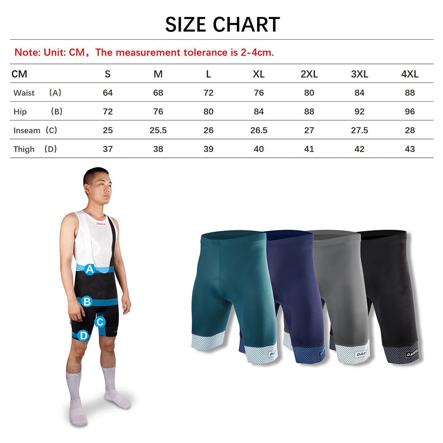 DAREVIE Pro Cycling Shorts Men 3D Pad Men\'s Cycling Shorts 7cm Leg Anti-slip Men High Quality Lycra MTB Road Cycling Shorts