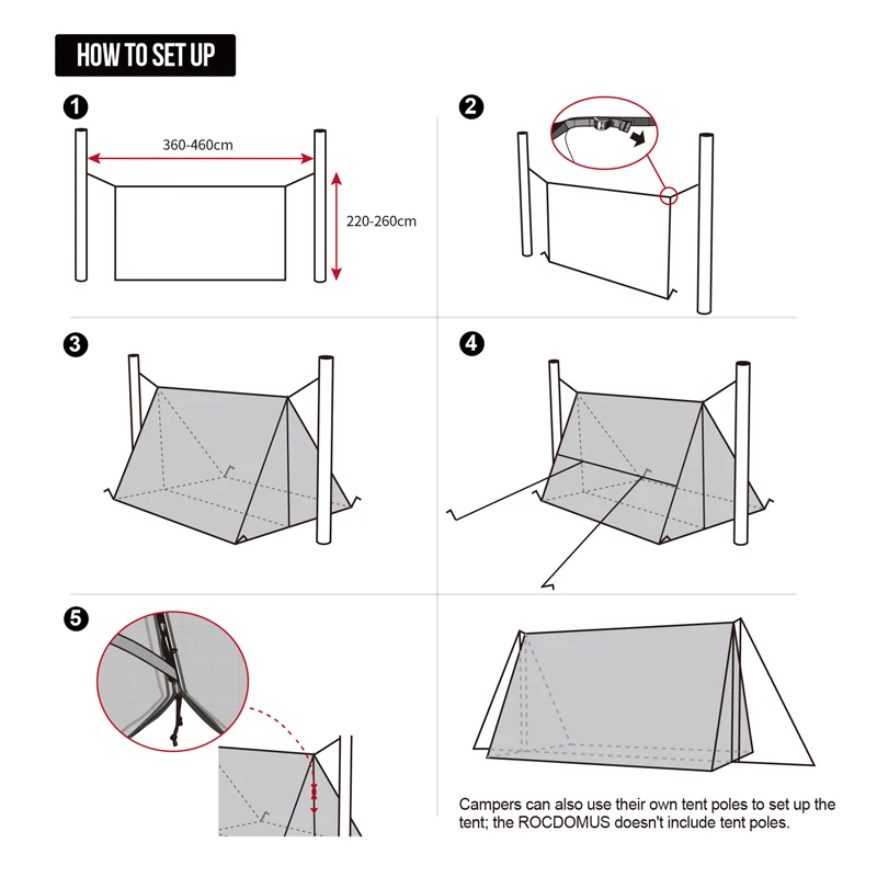 OneTigris ROCDOMUS Hängematte Markise & Heißer Zelt Holzofen Kompatibel Wasserdichte Outdoor Plane Baldachin/Regen Fliegen Camping Abdeckung – Detail 6