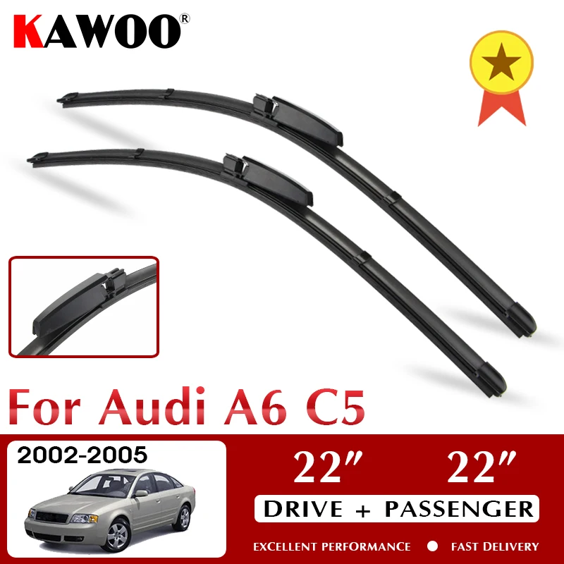 

KAWOO Wiper Car Wiper Blades for Audi A6 (C5) 2002 - 2005 Windshield Windscreen Window Wash 22"+22" LHD RHD Auto Accessories