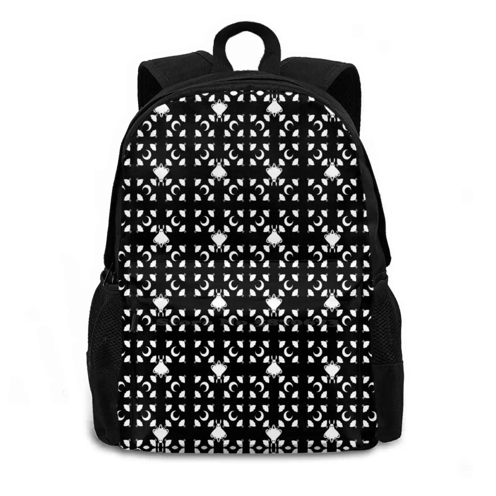 Mothman Pattern 2 Bag Backpack For Men Women Girls Teenage Mothman Bugs Insect Cryptids Cryptozoology Gothic Moons Lunar