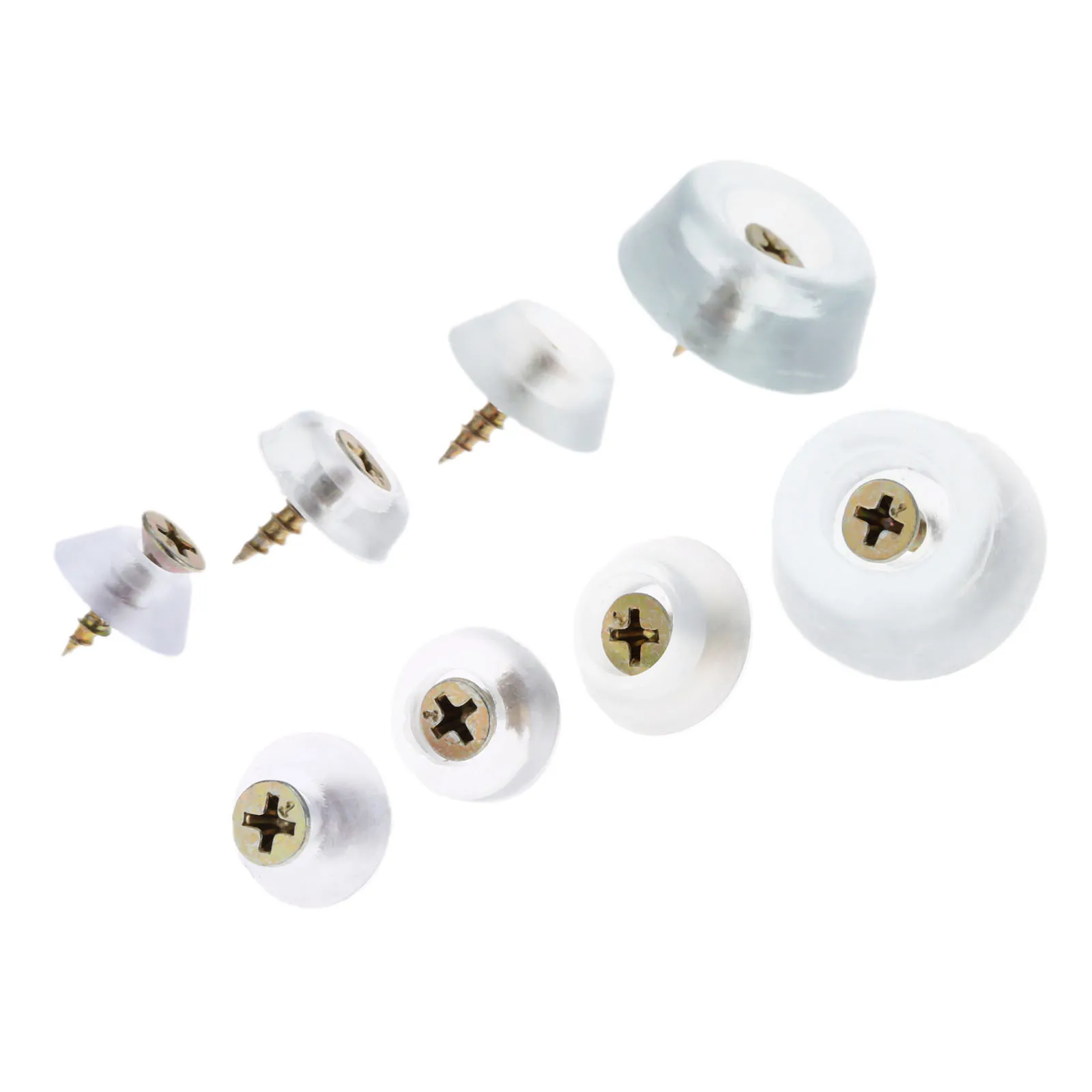 10pcs Furniture Legs Protected Pad Rubber Transparent Non-slip Chair Caps Feet Sofa Foot Covers Floor with Screws 15/16/19/26mm