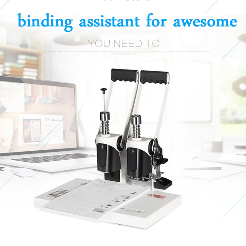 R400 hot melt punch binding machine is easy to operate 220V office bill material invoice binding tool metal drill