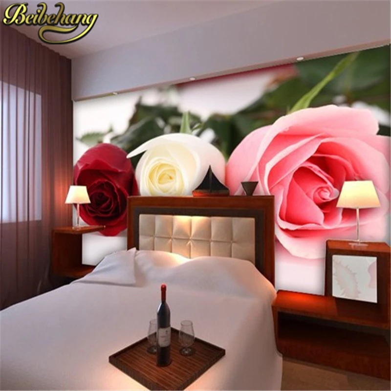 

beibehang Yellow Pink Rose petals wedding room background wall paper Customize mural papel de parede photo 3d wallpaper