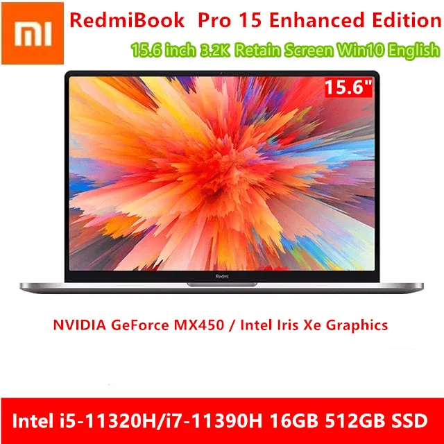 Xiaomi Mi Laptop Redmibook Pro 15 Enhanced Edition Intel Core i7-11390H/i5-11320H MX450 16G+512GB 15.6Inch Notebook Computer PC