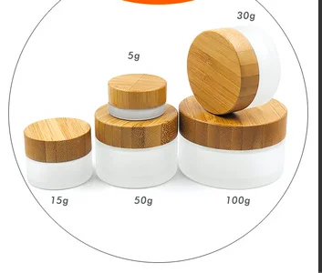 

1oz 2oz 4oz Natural Bamboo Refillable 120ml Bottle Cosmetics Jar Box Makeup Cream Storage Pot Container Round Bottle Portable