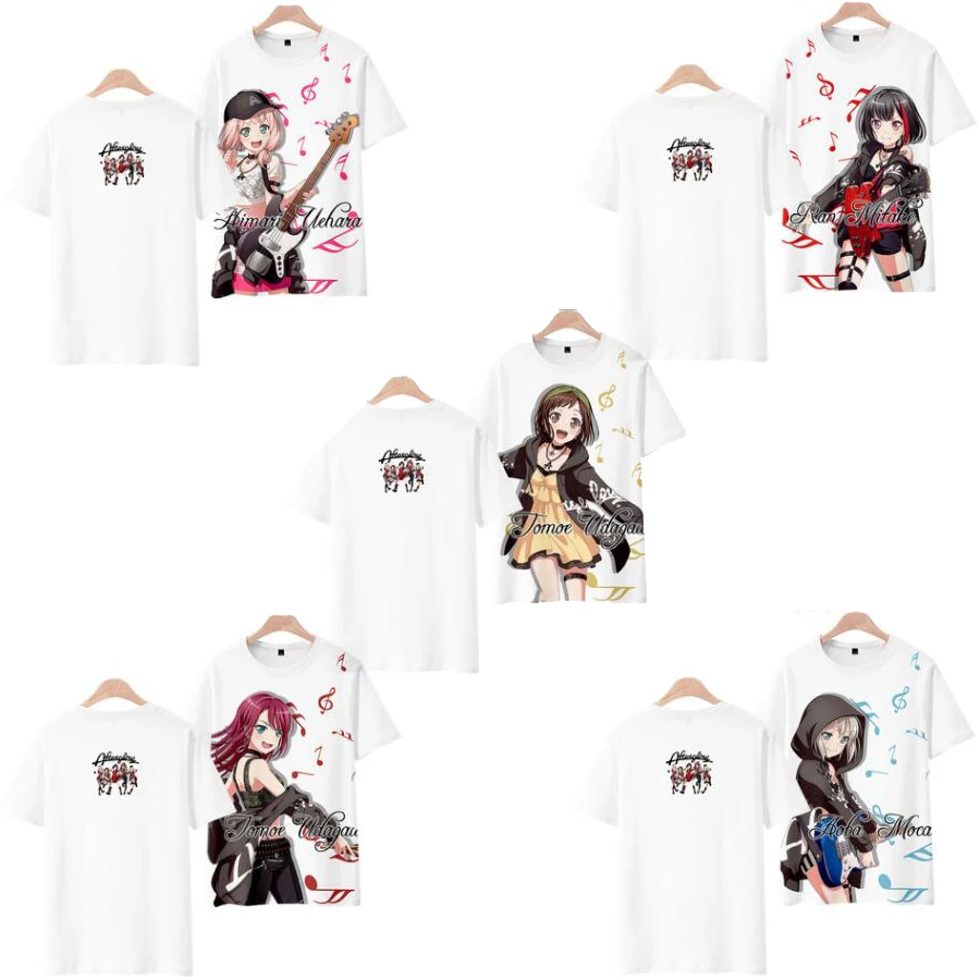 Japanese Anime BanG Dream 3D T Shirt Women Men Afterglow Ran Mitake Aoba Moca Tomoe Udagawa Himari Uehara Cosplay Costume