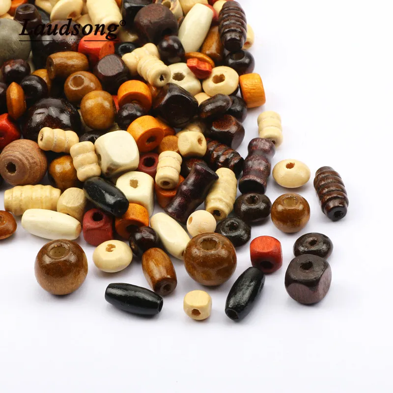 Wholesale 30g Random Shape Colored Natural Wood Beads Loose Beads For Jewelry Making DIY Handmade Crafts Decoration Accessories