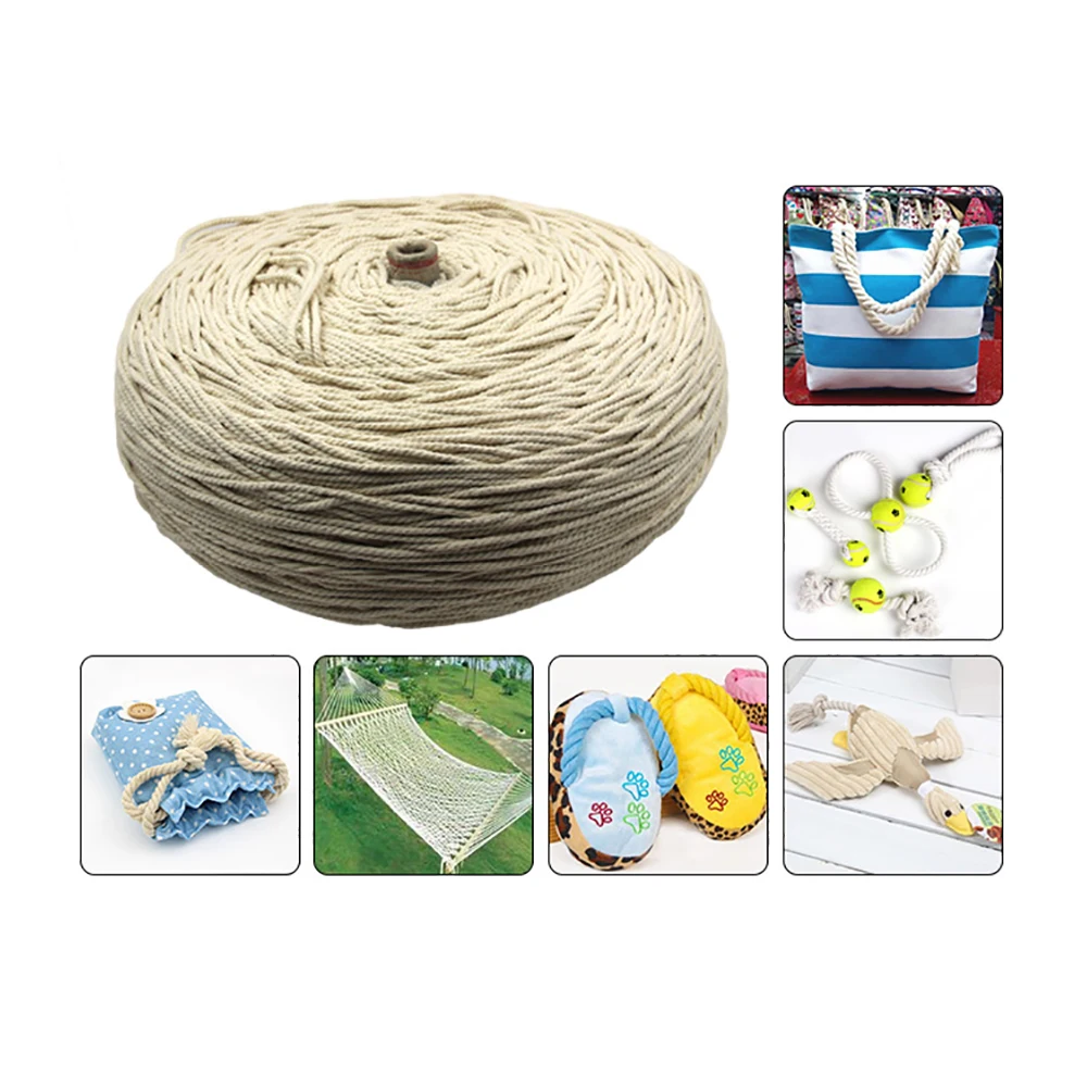 Hemp Ropes Bundle Thick Thin  Rope  Tote Bag Cotton Hand Made Decorative Cotton Thread White Rope