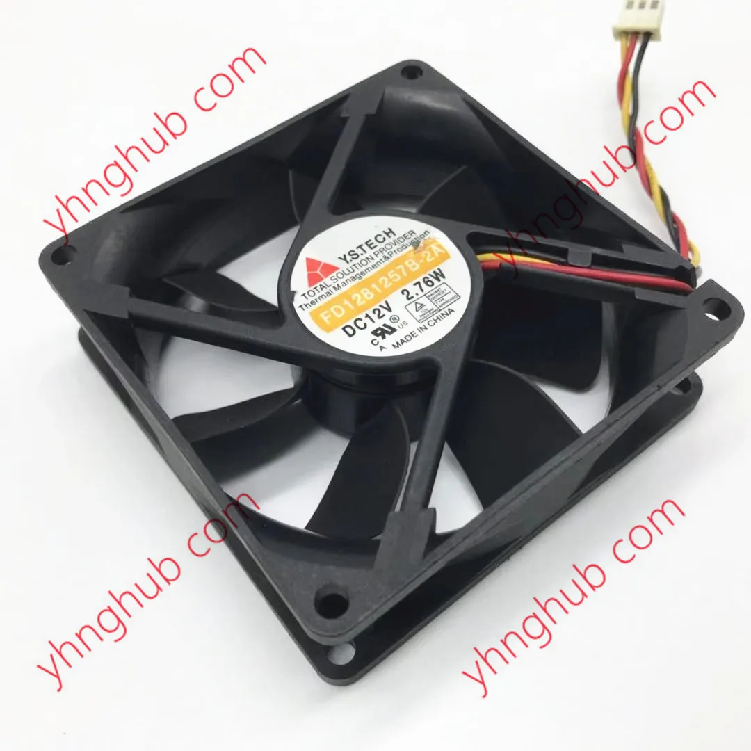 

Y.S TECH FD1281257B-2A DC 12V 2.76W 80x80x25mm 3-Wire Server Cooling Fan