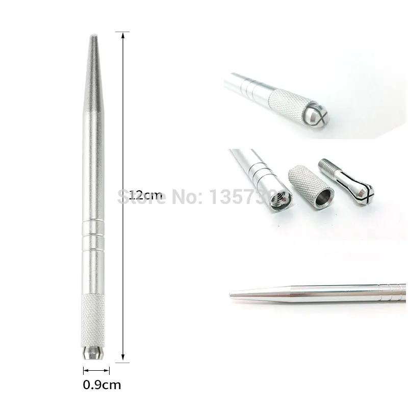 Free shipping 1 pc Professional Permanent Makeup Tattoo Manual Handmade Pen for Eyebrow and 50pcs Blades