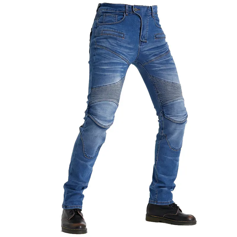 Motorcycle racing cycling pants slim stretch locomotive shatter-resistant pants protective gear riding jeans