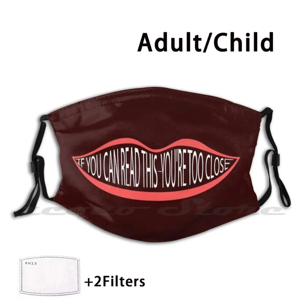 

Text In The Form Of A Smile. Mask Cloth Washable DIY Filter Pm2.5 Adult Kids Mouth Isolated Vector Lips Smile Cartoon Tongue