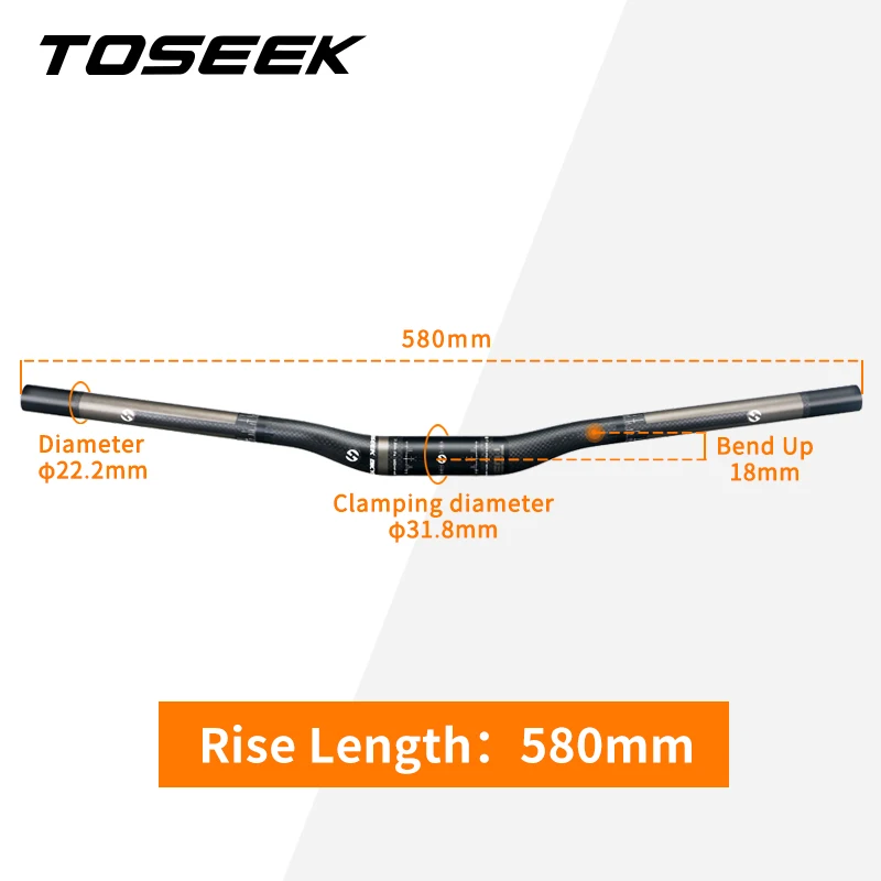 TOSEEK Carbon Lenker MTB Lenker Flache Oder Aufstieg Lenker 31.8*580/600/620/640/660/680/700/720/740/760mm Matte Bike Teile